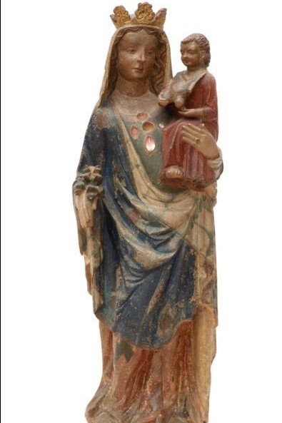 ECOLE LORRAINE du XIVème SIECLE - Figure de la Vierge à l'Enfant_1.jpg