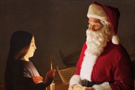 Le Père Noel en visite chez Georges de La Tour peintre lorrain