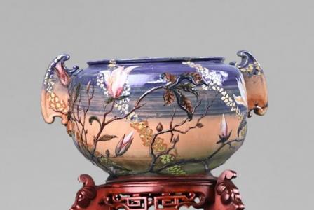 Emile GALLÉ       :  Grand vase en faïence