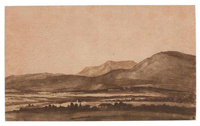 Claude GELLÉE le Lorrain          :   Panoramic landscape in the roman campagna       