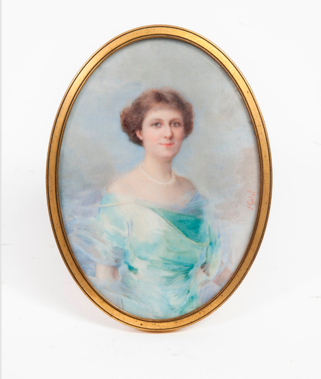 Jeanne CONTAL       :  Portrait d'élégante.