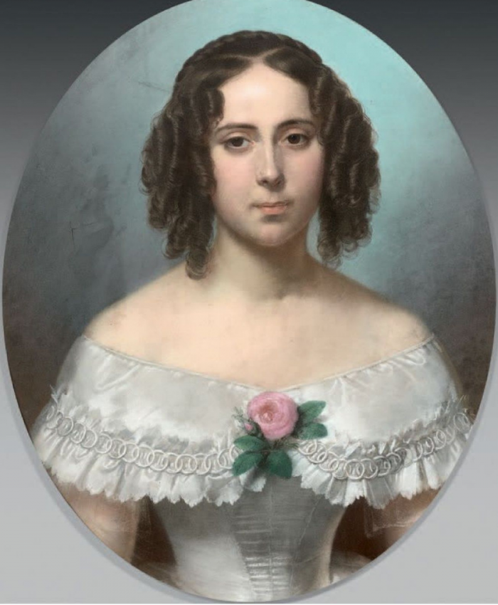 Théodore FANTIN-LATOUR       :     Portrait de  jeune fille à la rose