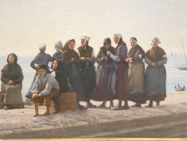 Eugène FEYEN       Femmes de marins sur un quai