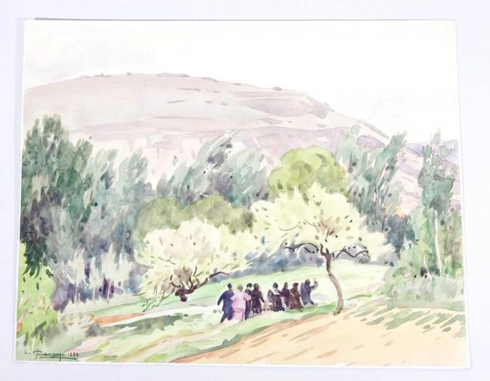 Léon HUSSON       :  Arnaville, promenade du Lundi de Pâques