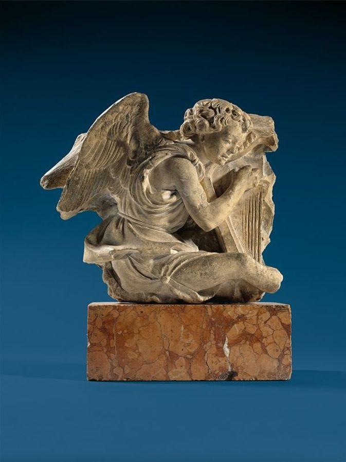 Ligier RICHIER       :  Harp playing angel from a Nativity scene