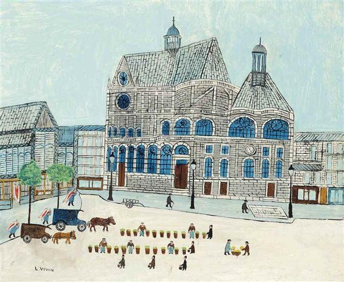 Louis VIVIN       :      La Place des Halles et l'Eglise Saint Eustache à Paris