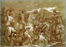 Charles Louis CHÉRON  "Scène de bataille"